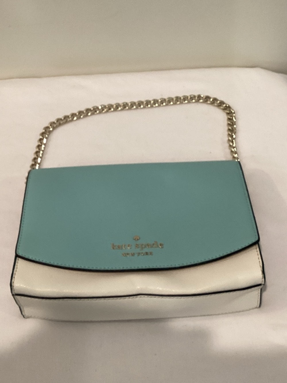 kate spade Two-Tone Aqua (Teal) and White Chain Shoulder Bag